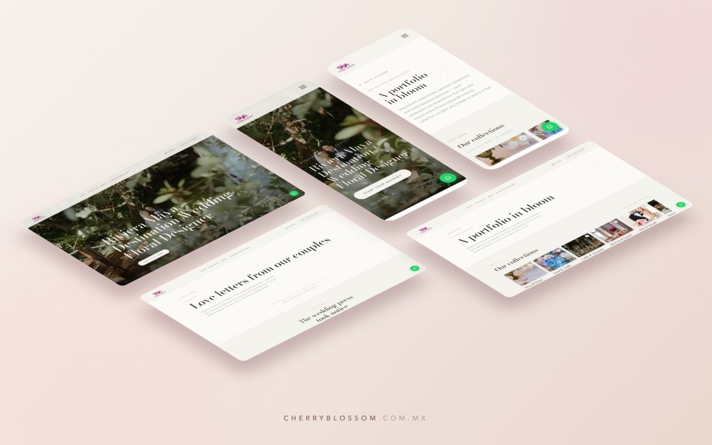 Desarrollo web para Cherry Blossom, diseño floral de bodas de destino