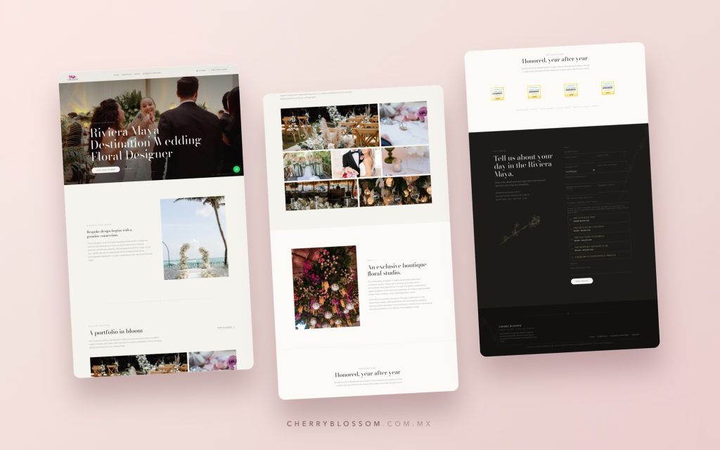 Diseño web completo de Cherry Blossom por CG Medios