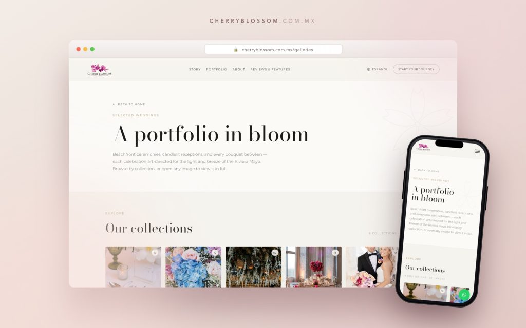 Galería web de flores para bodas de Cherry Blossom
